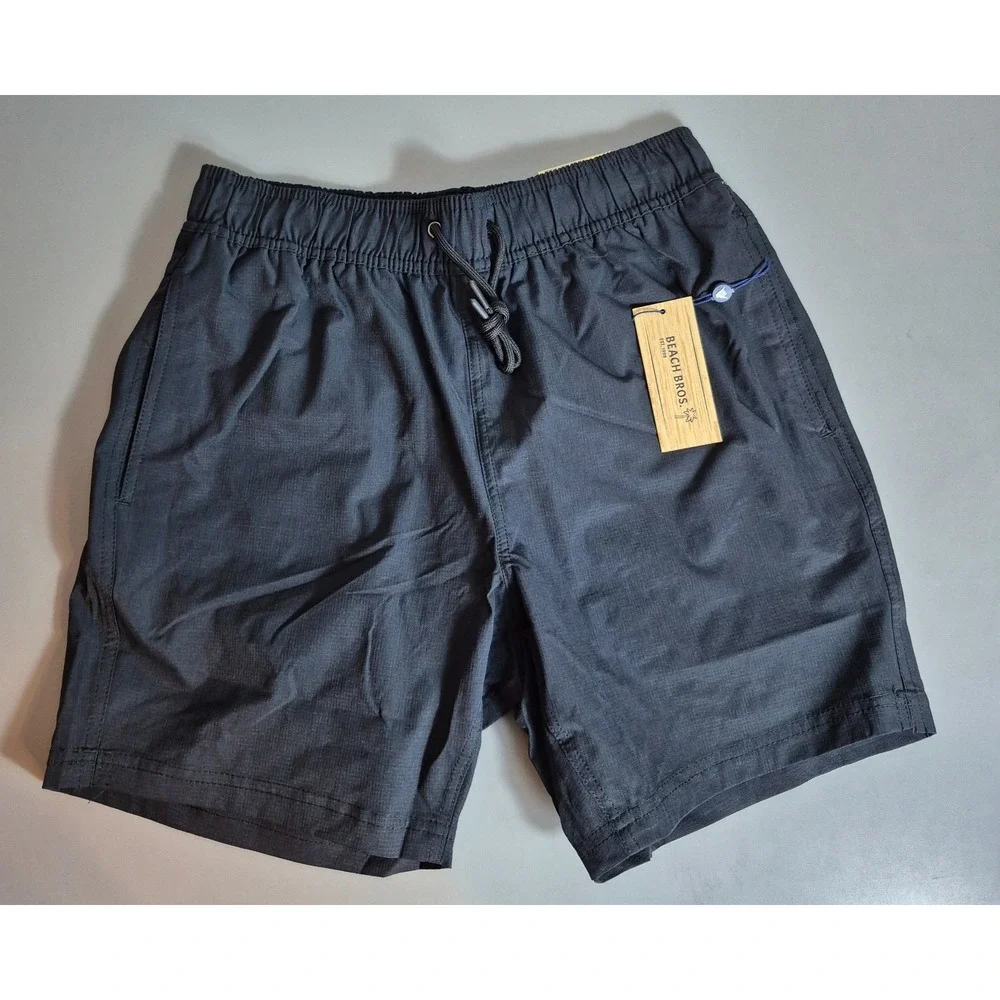 Beach Bros Mens All In One Swim Trunks Black Drawstring Small NEW NWT